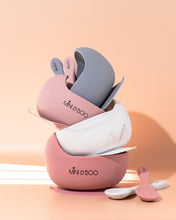Load image into Gallery viewer, Mini and Boo silicone suction bowl and spoon set – 100% food-grade silicone, BPA-free, lead-free, phthalate-free, dishwasher and microwave safe, strong suction base, ideal for baby-led weaning and toddler mealtime.